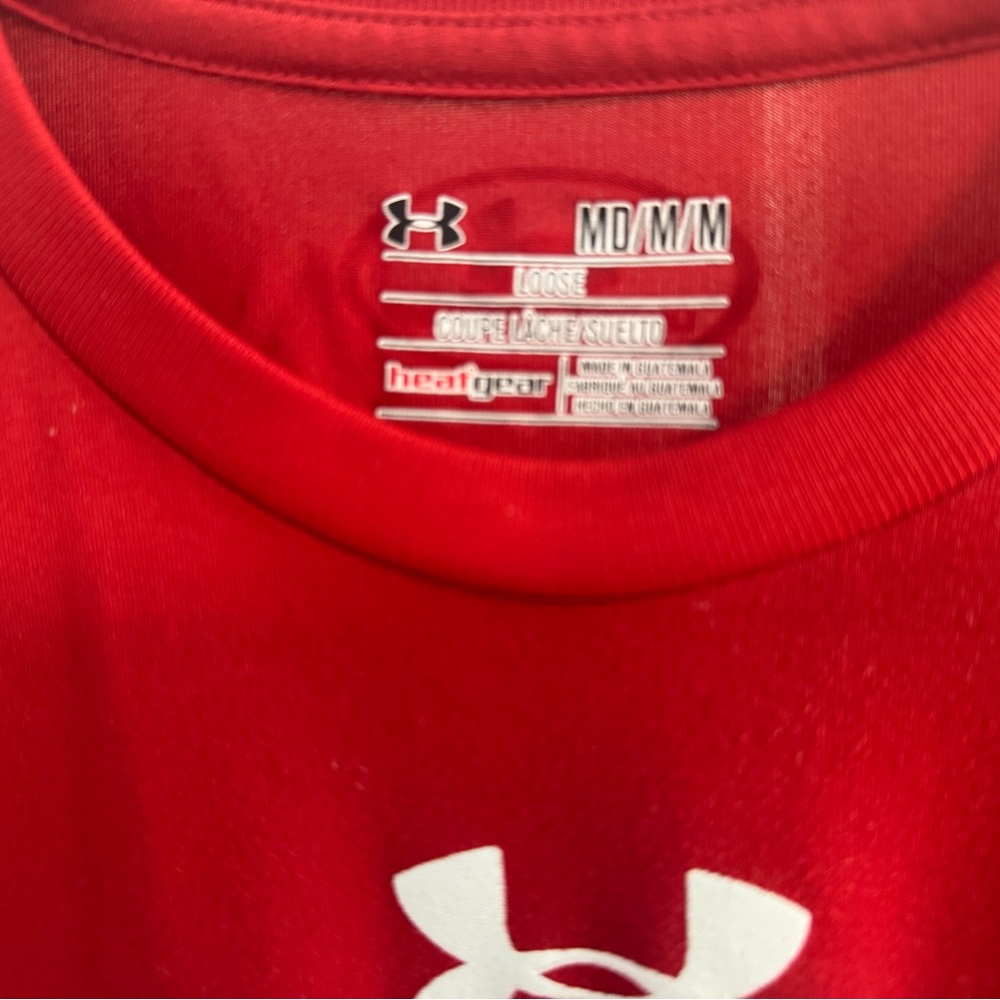 Under Armour men’s loose heat gear university Wisconsin Badgers red long sleeve - Picture 2 of 7